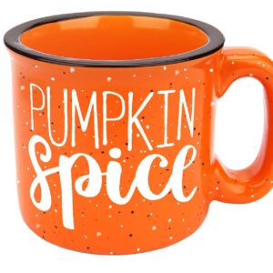 P.G Collin Cute Thanksgiving Fall Pumpkin Spice Coffee Mug for Women Men Kids – Large Orange Ceramic Camping Mug with 14OZ Capacity