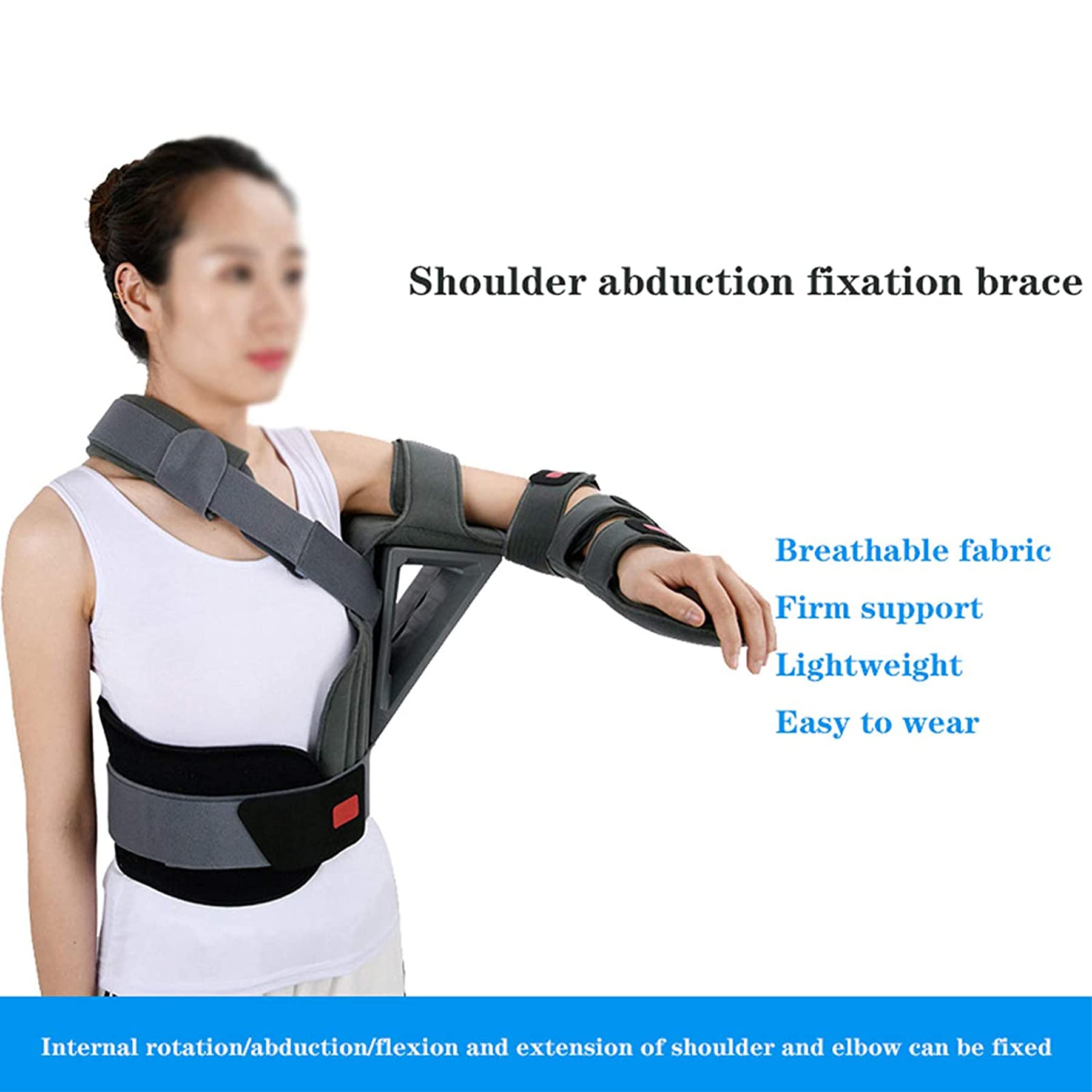 Shoulder Abduction Immobilizer Soft Comfortable Arm Sling Immobilizer for Shoulder Injury Torn Rotator Cuff Sublexion Surgery Dislocated Strains Tears Arm Sling with Waist Belt