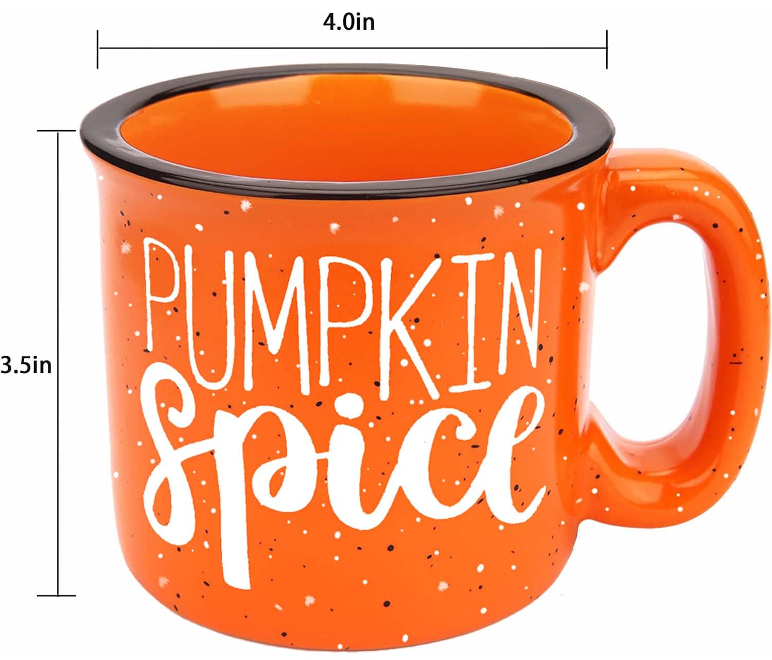 P.G Collin Cute Thanksgiving Fall Pumpkin Spice Coffee Mug for Women Men Kids – Large Orange Ceramic Camping Mug with 14OZ Capacity