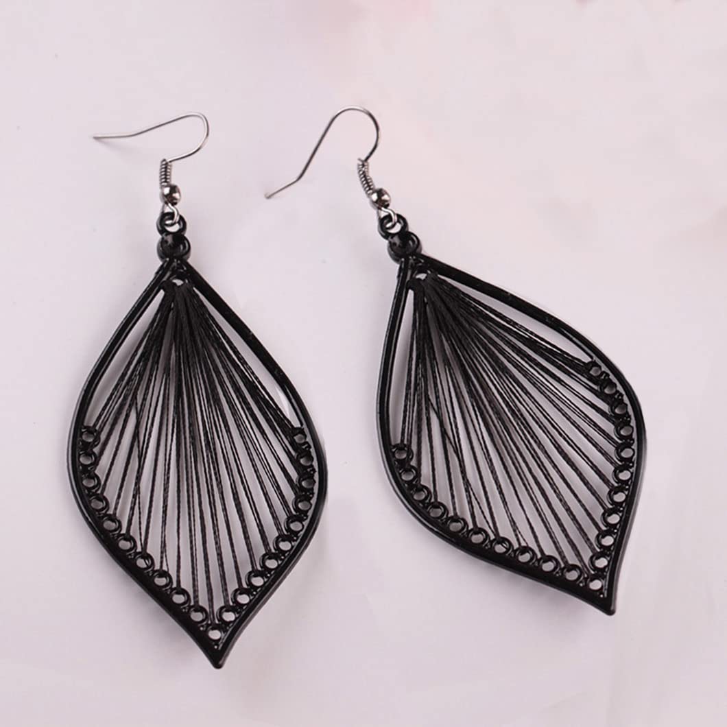 16 Pairs Drop Dangle earrings for Women Fashion Jewelry Dangly Wholesale Earrings Vintage Boho Bohemian Earrings Set(black)