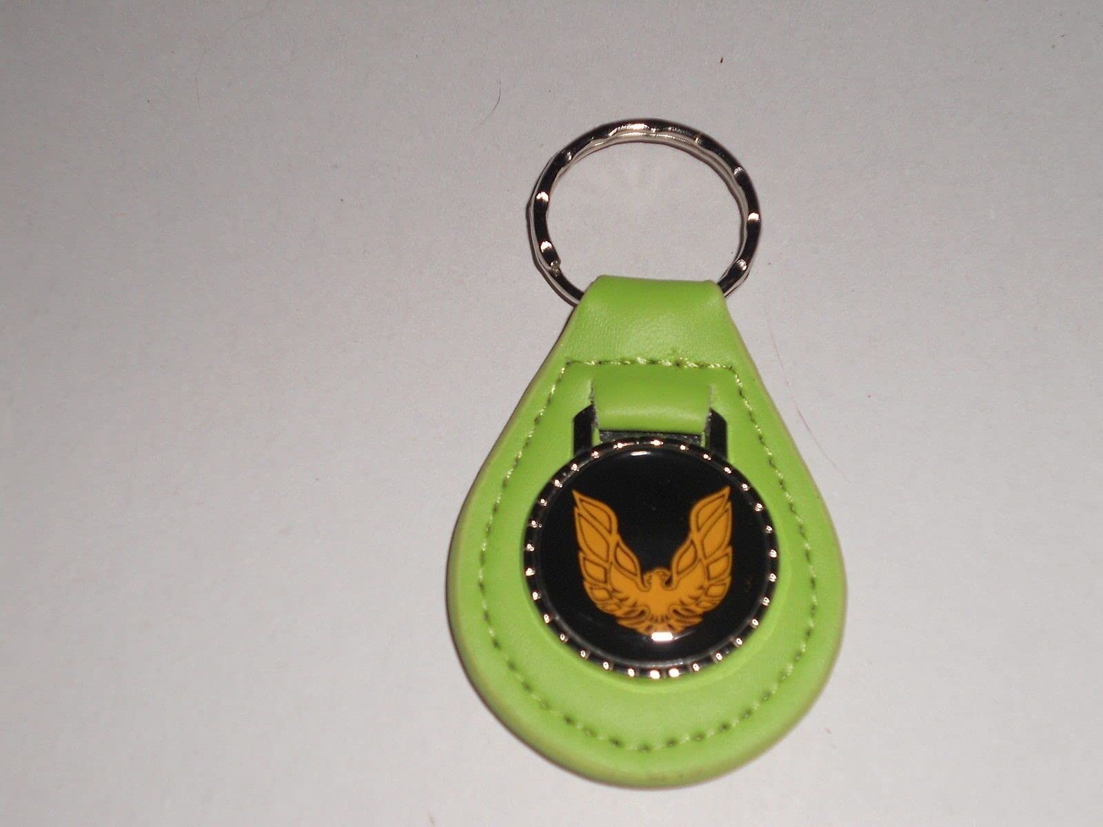 FIREBIRD OR TRANS-AM GOLD BIRD LOGO LEATHER KEYCHAIN - BRIGHT GREEN