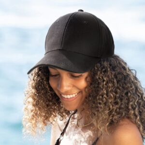 Womens Satin Lined Baseball Cap Exclusive Sport Strapback Hat for Men Unisex Versatile Vintage Dad Hat Black