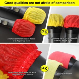 200 Pcs Disposable Microphone Cover, Non-woven Handheld Microphone Windscreen with Elastic Band, Clean and No-odor Mic Covers for KTV, Interview, Recording Studio, Performance, Speech (Color)