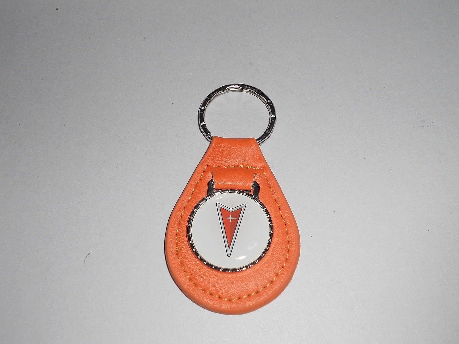 FIERO CATALINA GRAND AM PRIX G3 G5 G6 G8 VIBE SOLSTICE LOGO LEATHER KEYCHAIN - PUMPKIN