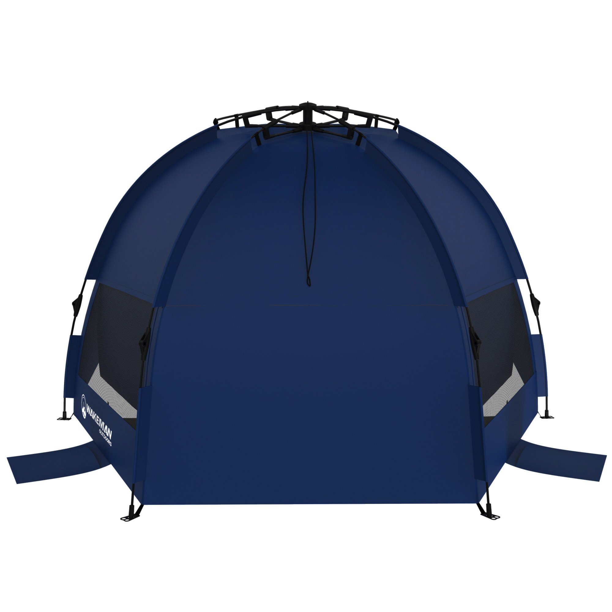 Pop Up Beach Tent Sun Shelter for Shade with UV Protection, Water and Wind Resistant, Instant Set Up and Carry Bag by Wakeman Outdoors, Navy, 55" x 87" (153133NYX)