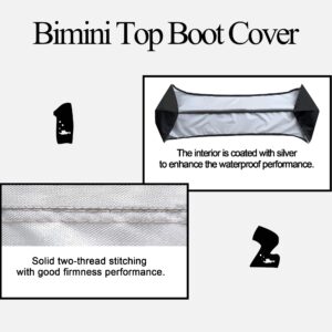 SoGuDio Design with Light Hole Bimini Top Cover,Suitable for 3-4 Bows Tops,Effectively Prevent The Erosion of UV,sea Water in Summer, Designed Resin Zipper Canopy,XL 81-101IN Black (ZYPZ-SJ-HS-002)