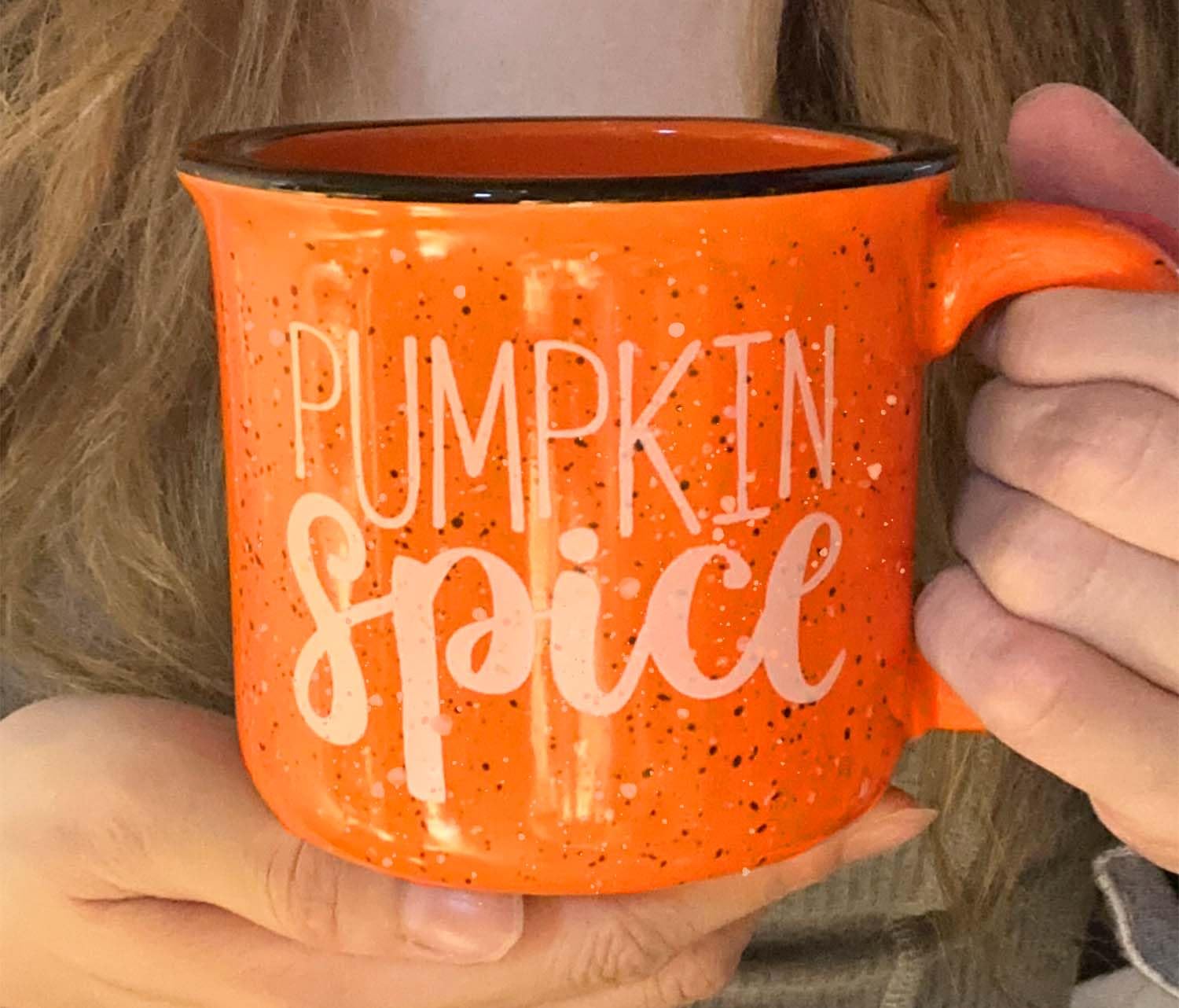 P.G Collin Cute Thanksgiving Fall Pumpkin Spice Coffee Mug for Women Men Kids – Large Orange Ceramic Camping Mug with 14OZ Capacity