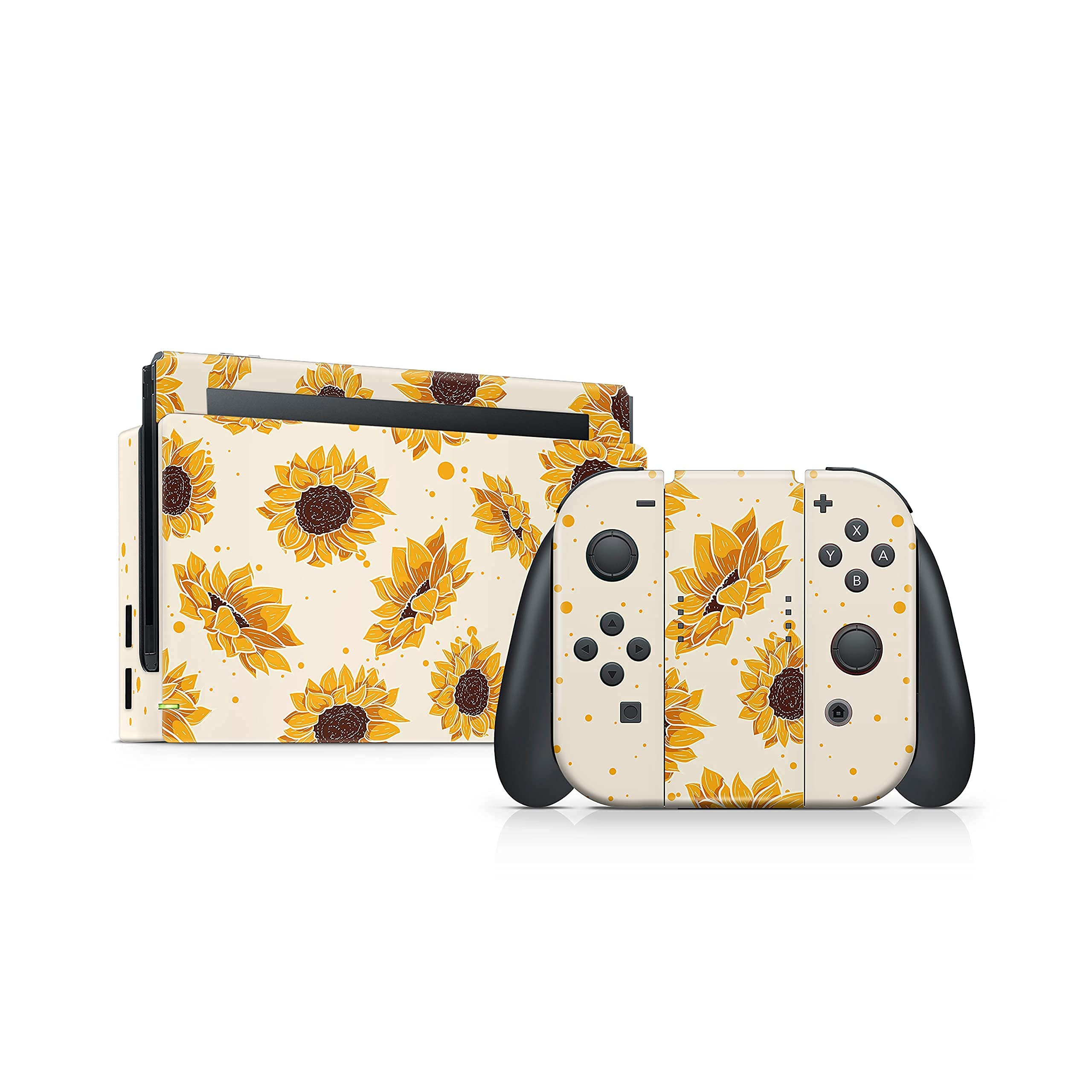 Tacky design Sunflowers Skin Compatible with Nintendo Switch Skin Decal, Yellow Skin Compatible with Nintendo Switch Stickers Vinyl 3m Full wrap Nintendo Switch Cover