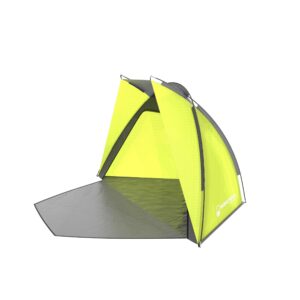 beach tent and sun shelter - water and wind-resistant shade canopy for uv protection - easy set-up tent with carry bag by wakeman (yellow)