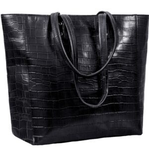 ANTONIO VALERIA Alexis Black Printed Leather Tote/Top Handle Shoulder Bag for Women