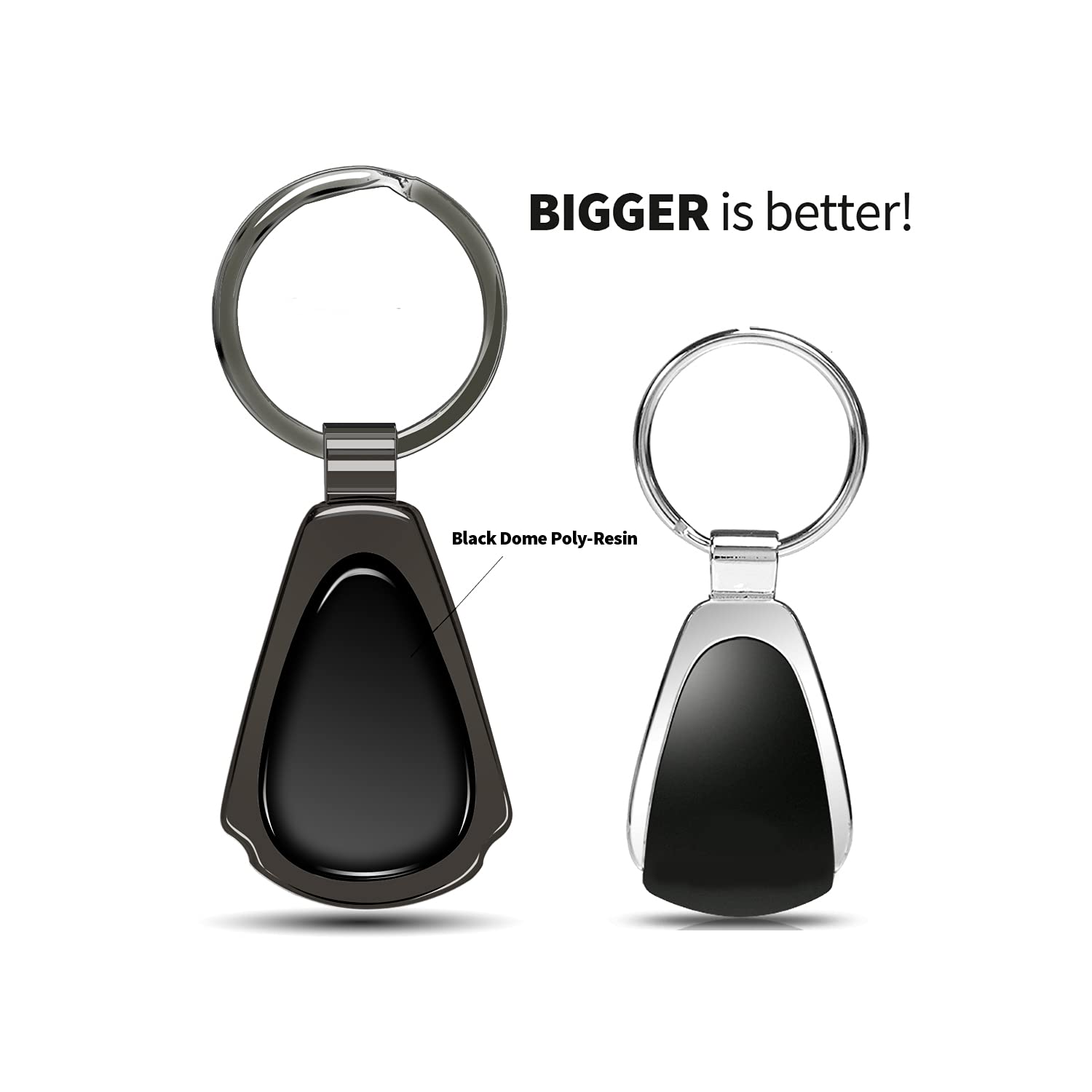 iPick Image for Ford Logo Black Dome Dark Gunmetal Metal Teardrop Premium Key Chain Keychain, Official Licensed