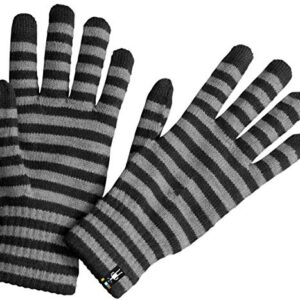 Smartwool Striped Liner Glove | Merino Wool Touchscreen Winter Gloves For Men and Women, Black, Small