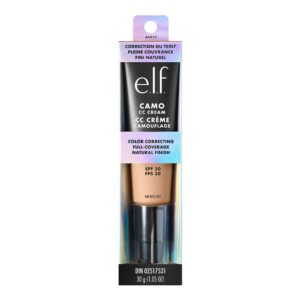 e.l.f. Camo CC Cream | Color Correcting Full Coverage Foundation with SPF 30 | Light 210 N | 1.05 Oz