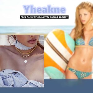 Yheakne Boho Pearl Back Chain Necklace Gold Backdrop Necklace Body Chain Bridal Back Drop Chain Summer Beach Body Jewelry for Women and Girls Gifts (Gold)