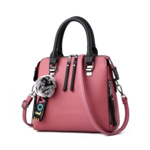 yaqunicer small top-handle handbags hobo clutch satchel for women purse faux leather shoulder crossbody bag-pink