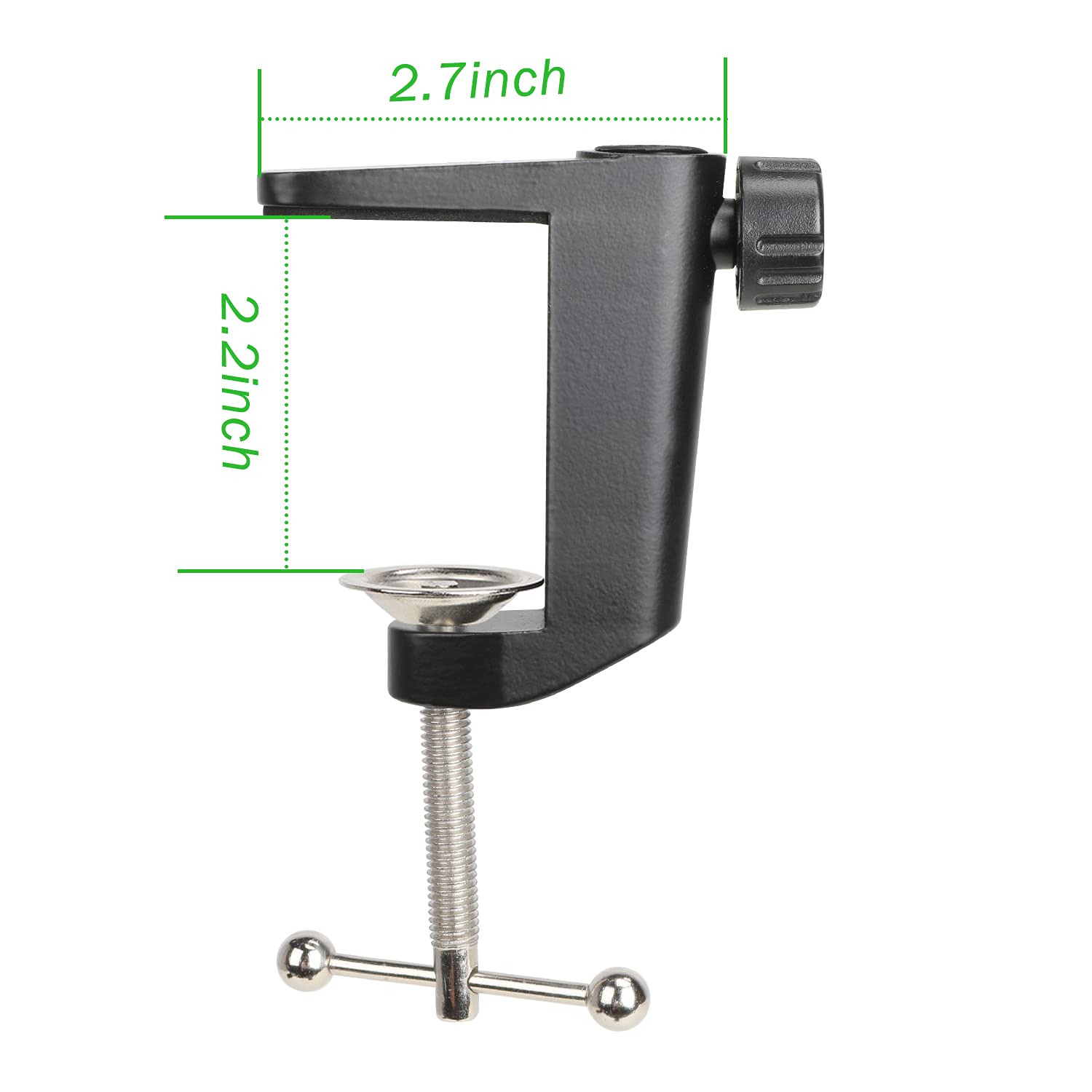 YOUSHARES Table Mount Clamp for Mic - Boom Arm Clamp for Microphone Arm Stand with Adjustable Screw, the Maximum Gap is 55mm/2.16in