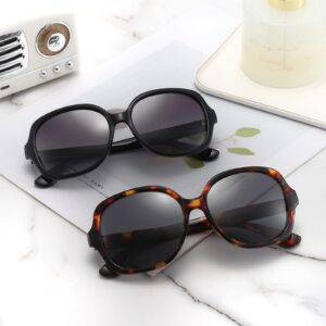 Dollger Oversized Square Polarized Sunglasses For Women UV Protection Big Sunglasses Vintage Large Shades for Ladies Black