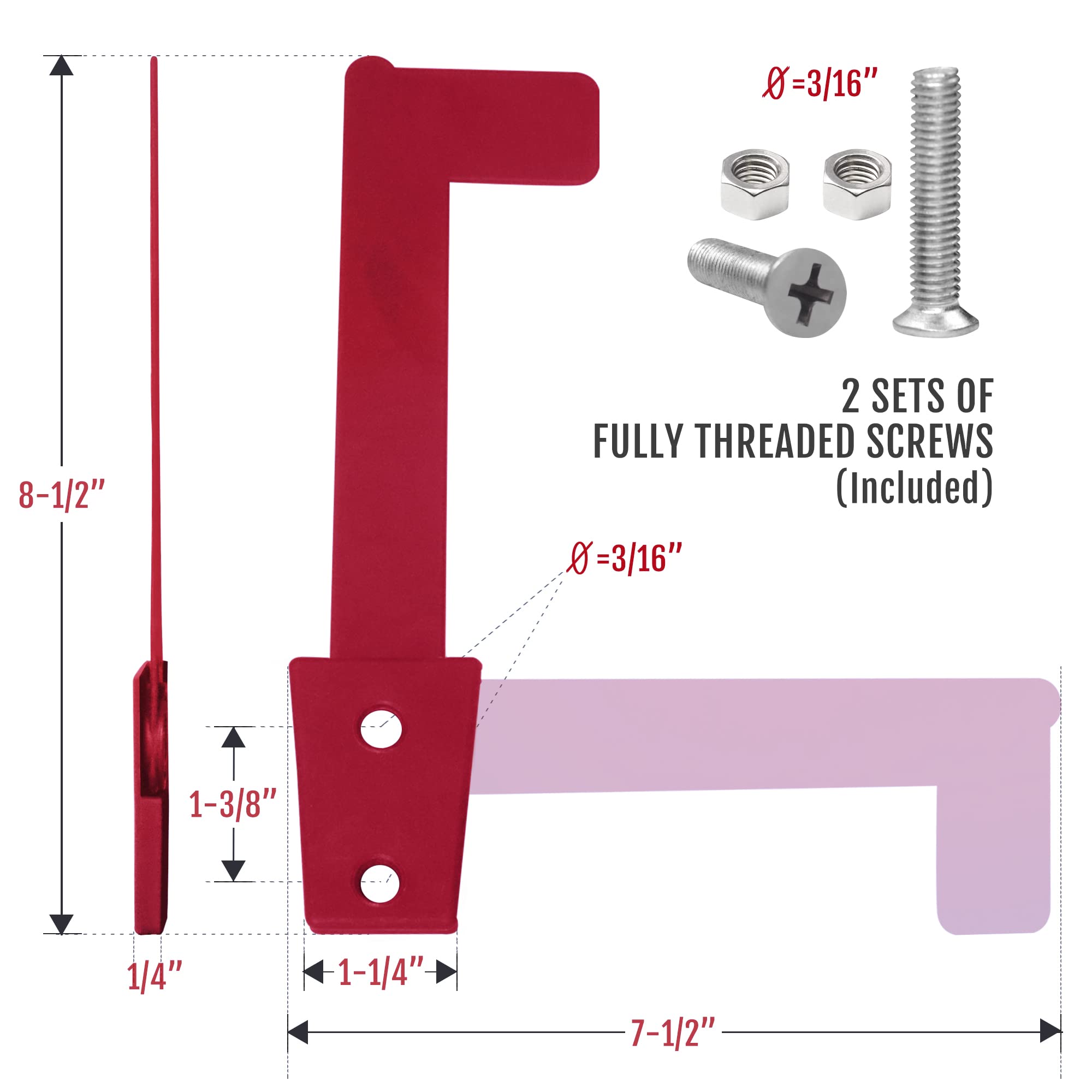 Anley Universal Outgoing Mailbox Flag for Brick, Wood, Metal & Stucco - Rust Resistant Plastic Alert Postal Carrier Raised Signal Flags Replacement Kit - Mounting Fasteners Included (Red, Flag Only)