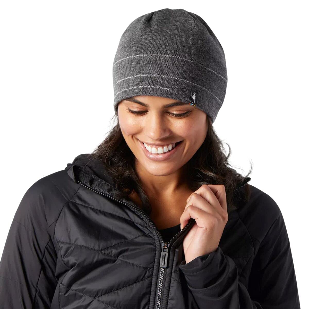 Smartwool Merino Wool Reflective Lid For Men and Women, Medium Gray Heather, One Size