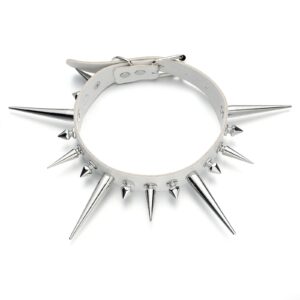 FNQUFUJ Long Spiked Choker Punk Collar Necklace Goth decor Jewelry Gothic Accessories (black)