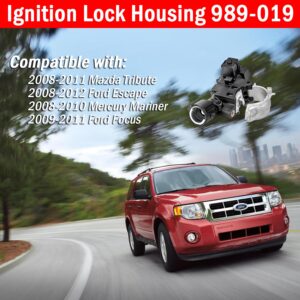 Ignition Lock Housing with Anti-theft Bolt Replaces 989-019 9L8Z3511A 9L8Z-3511-A ZZDB66160 fit for 2008-2012 Ford Escape, 2008-2011 Mazda Tribute, 2008-2010 Mercury Mariner, 2009-2011 Ford Focus