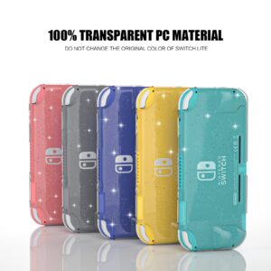 ECHZOVE Glitter Comfort Grip Case for Switch lite, Protective Hard Case for Switch lite Clear