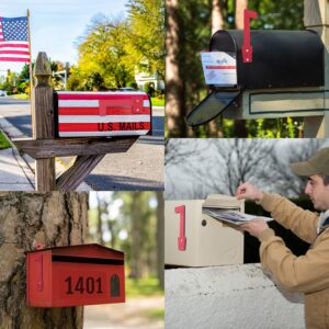 Anley Universal Outgoing Mailbox Flag for Brick, Wood, Metal & Stucco - Rust Resistant Plastic Alert Postal Carrier Raised Signal Flags Replacement Kit - Mounting Fasteners Included (Red, Flag Only)