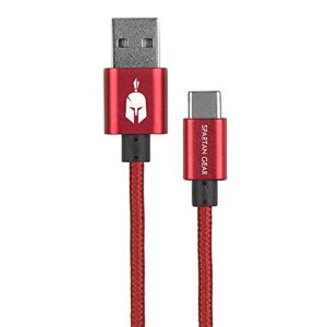 Spartan Gear - Double Sided USB Cable (Type C) (Length: 2m - Compatible With PlayStation 5Xbox Series X/Stabletmobile) (Colour: Red) [