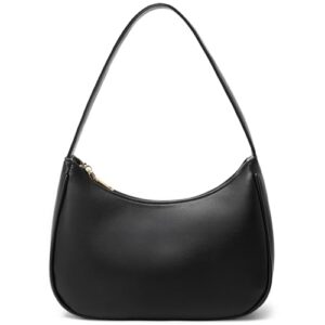 cyhtwsdj shoulder bags for women, cute hobo tote handbag mini clutch purse with zipper closure (black)