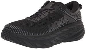 hoka one one bondi 7 mens shoes size 10.5, color: black/black