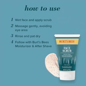 Burt’s Bees Cooling Face Scrub with Aloe & Hemp, For Men, 4 Ounces