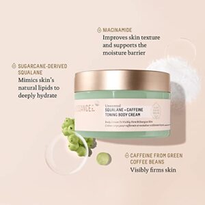 Biossance Squalane + Caffeine Toning Body Cream. Nourishing Unscented Body Cream with Caffeine and Niacinamide to Visibly Firm, Tone and Restore Elasticity (6.7 ounces)