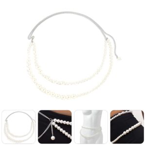 Holibanna Belly Waist Chain Pearl Waist Chain Belt Adjustable Multilayer Waist Chain Body Chain Accessory for Summer Beach Party Girls Women