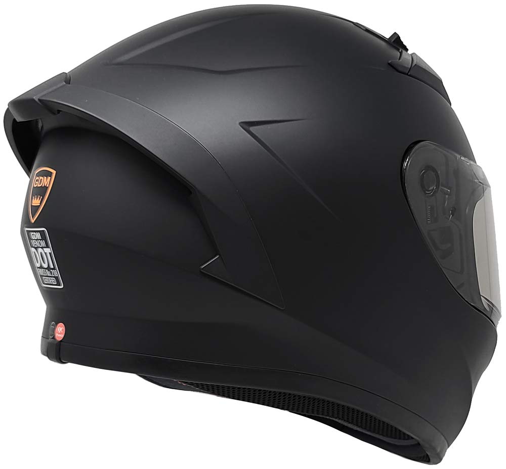 Bluetooth Motorcycle Helmet with Clear, Tinted, Iridium Shields (Medium, Flat Black)