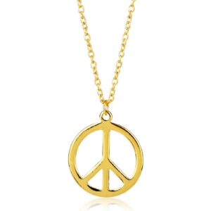 peace sign necklace hippie style love peace sign hippie pendant necklace hippie party dressing accessories 1960s 1970s jewelry for women men-gold