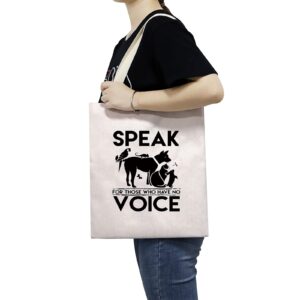 TSOTMO Vet Tech Gift I Speak for Those Who Have No Voice Gift Animal Rescue Gift Veterinarian canvas tote bags Gifts Veterinary Medicine Graduation Gift (No Voice canvas)