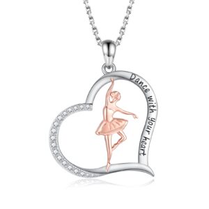 925 sterling silver ballerina necklace for dancer women ballet dance pendant dancing jewelry gifts