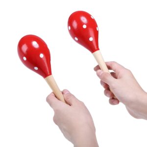 Maracas, Wooden Rumba Shaker Rattle Hand Percussion Musical Instrument for Adults Kids, Set of 2