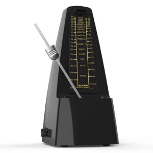 AODSK Mechanical Metronome Black Universal Metronome for Piano Guitar Violin Drums and Other Instruments Standard Loud Sound