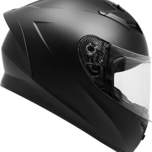 Bluetooth Motorcycle Helmet with Clear, Tinted, Iridium Shields (Medium, Flat Black)