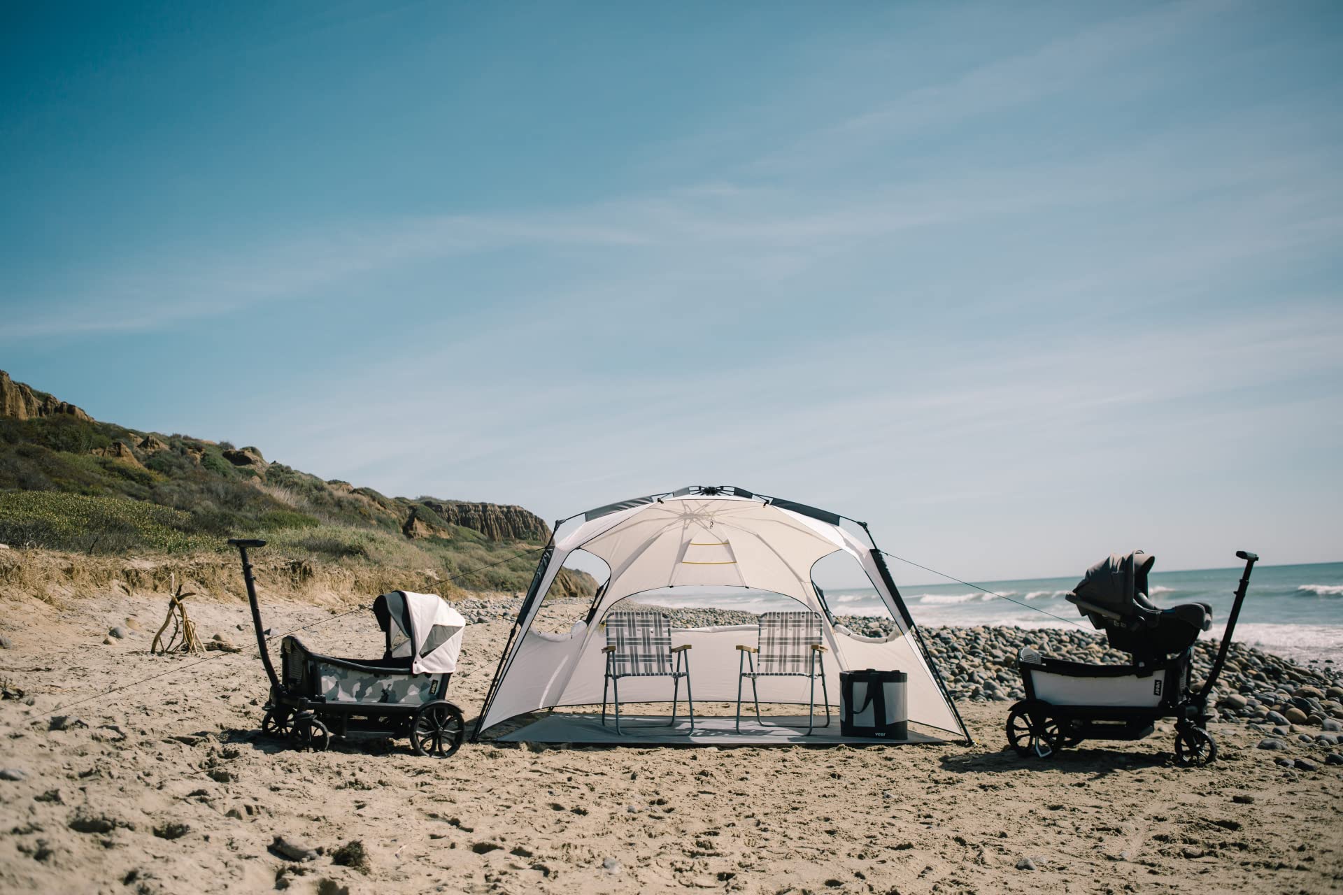 Veer Family Basecamp Recreational Pop-Up Tent | Premium Trail Rated Beach Tent or Camp Shelter for Adults and Kids | Water Resistant UPF50 Protective Coating | Portable with Easy Set Up and Take Down