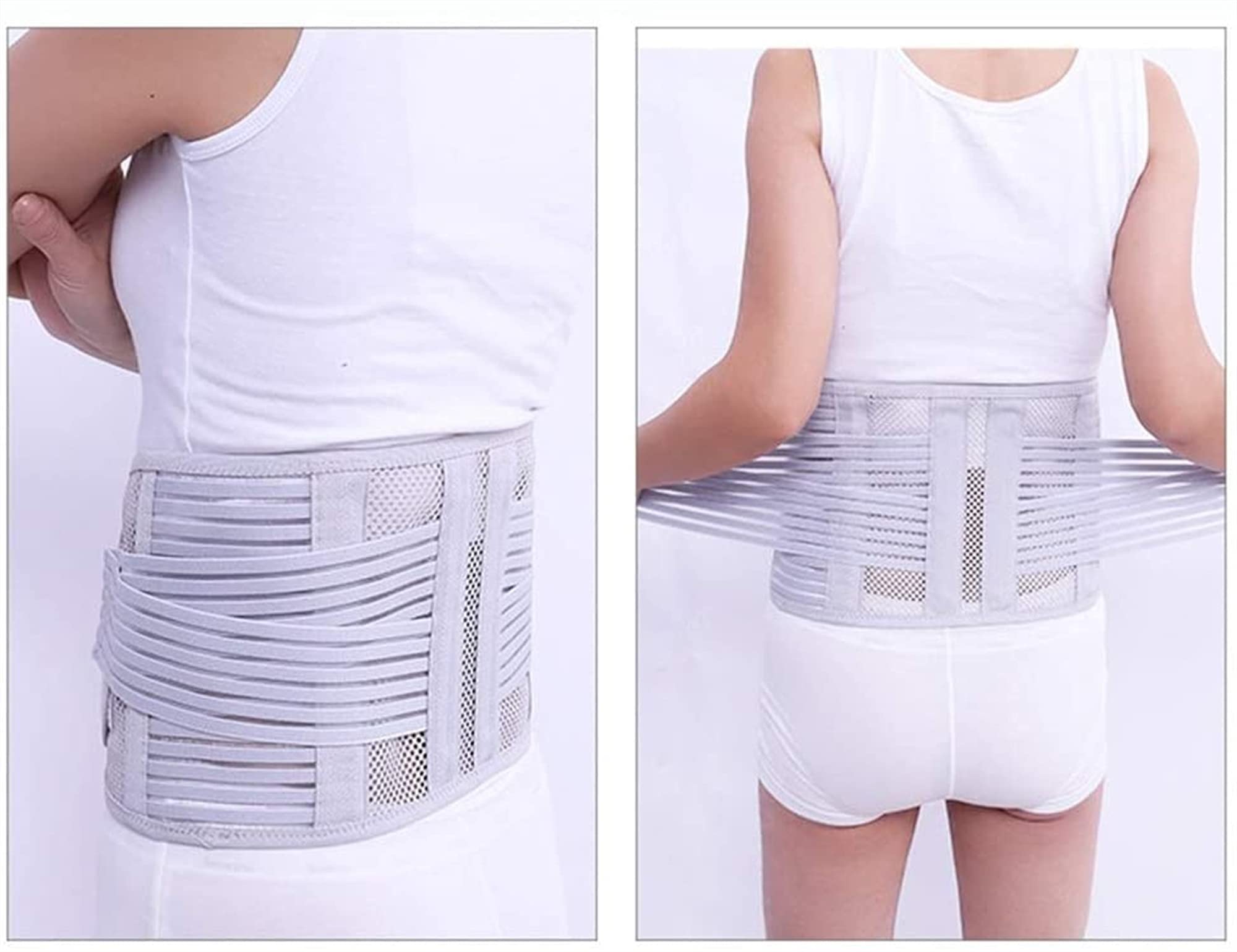 Adjustable Lower Back Brace, Lumbar Support Belt -Ultra Light-Breathable Mesh Panels-Pain Relief and Injury Prevention-Improves Posture-Unisex (Color : Gray, Size : X-Large)