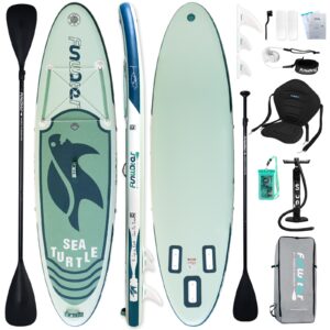 funwater inflatable stand up paddle board ultra-light inflatable sup board paddle blow up paddle boards for adults with sup advanced accessories, double-ended paddle, seat, pump, backpack, leash