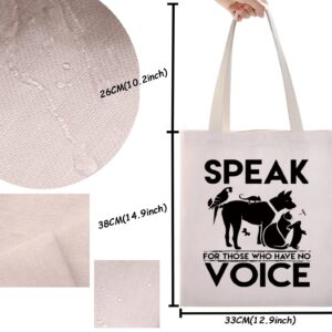 TSOTMO Vet Tech Gift I Speak for Those Who Have No Voice Gift Animal Rescue Gift Veterinarian canvas tote bags Gifts Veterinary Medicine Graduation Gift (No Voice canvas)