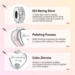 Annmors 925 Sterling Silver Charms for Bracelets and Necklaces Mother & Daughter Dangle Pendants Love Charms Jewelry Gift for Women