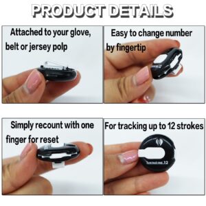 Amy Sport Golf Score Counter Stroke One Touch Reset Up to 12 Shots 3 Pack Portable Mini Attachment Counters Clicker Clip to Golfers Glove Bag Hat (3 Pack-Black&White&Blue Mini Counter)