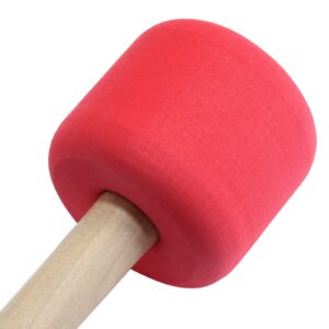 Murtenze 2Pack 12.8" Bass Drum Mallet Drum Stick, Wool Felt Head Mallets Percussion Instrument Band Accessory (Red)