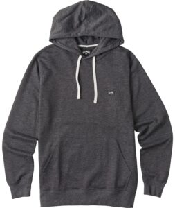 billabong men's classic pullover hoodie, black, large