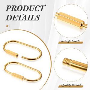 WILLBOND Brass Key Ring Gold Screw Lock Clip Key Ring Chain Durable Simple Brass Keychain Holder (Big)