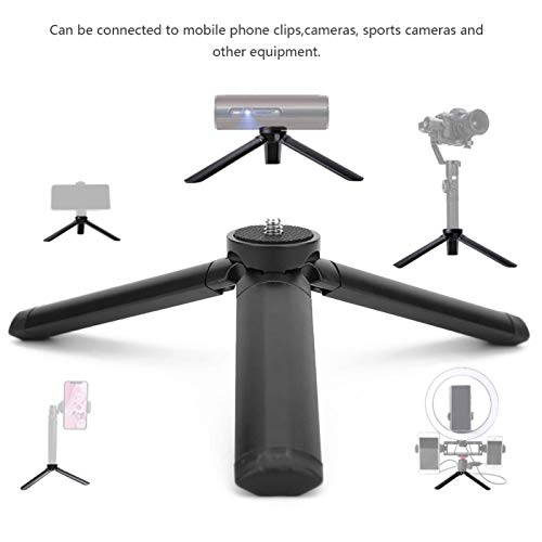 Eulbevoli Desktop Tripod, Aluminum Alloy Action Camera Stand with 1/4" Screws for Mobile Phone Clips for Sports Cameras